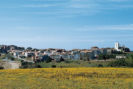 Vista panoràmica del poble de Viladecavalls, amb el seu entorn natural i urbà.