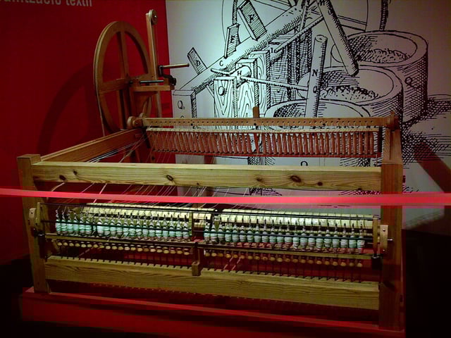 Filadora maixerina o berguedana de Ramon Farguell, una màquina tèxtil important per a la industrialització local.