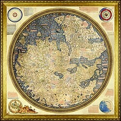 Mapa de Fra Mauro (1450), influït pels viatges de Marco Polo.