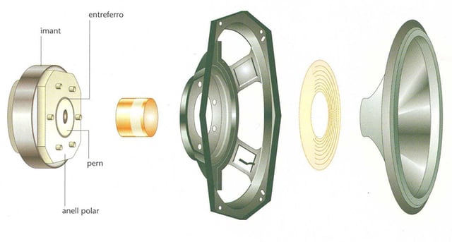 Altaveu de greus (woofer) amb una imatge clara i atractiva per entendre la seva funció.