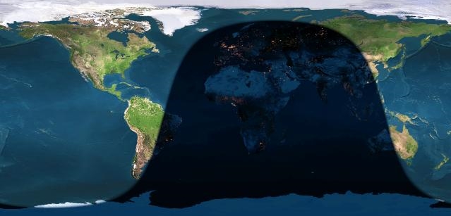 La Terra té dia i nit. Quan una part està al Sol, és de dia. Quan està a l'ombra, és de nit.