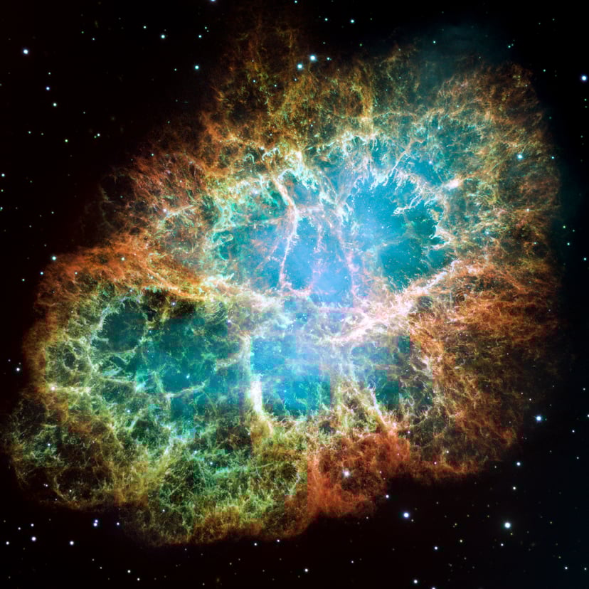 La Nebulosa del Cranc és un romanent de supernova vist des del telescopi espacial Hubble. Aquesta imatge mostra colors naturals i detalls clars del cel.