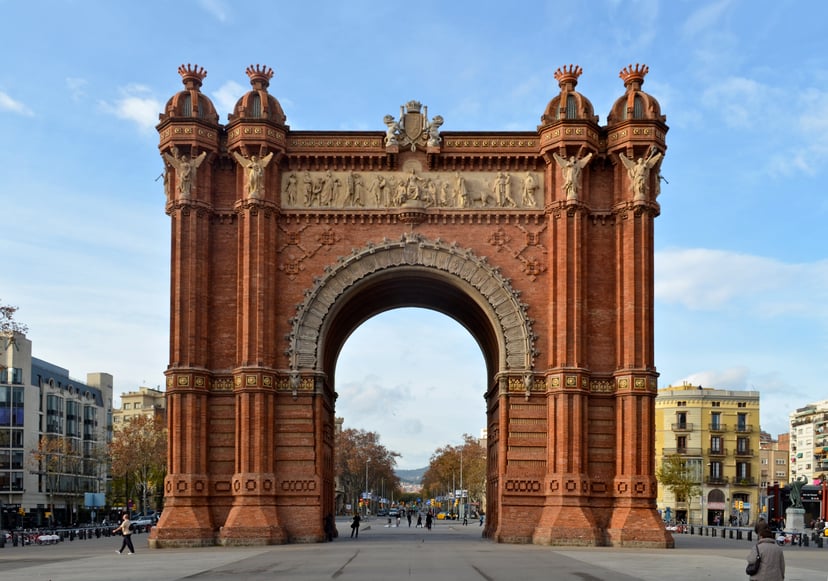 Arc de Triomf de Barcelona. Monument històric construït per a l’Exposició Universal de 1888.