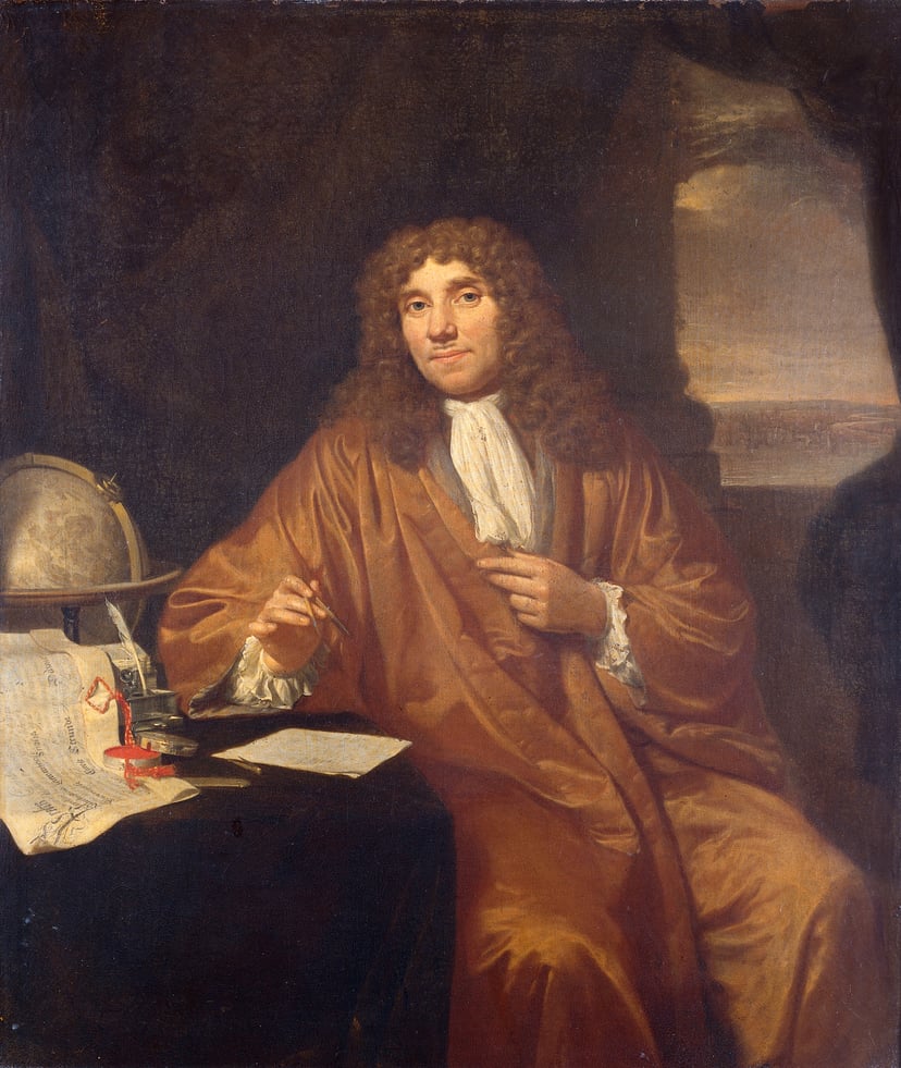 Retrat d’Antoni van Leeuwenhoek, un dels primers científics que va usar microscopis.