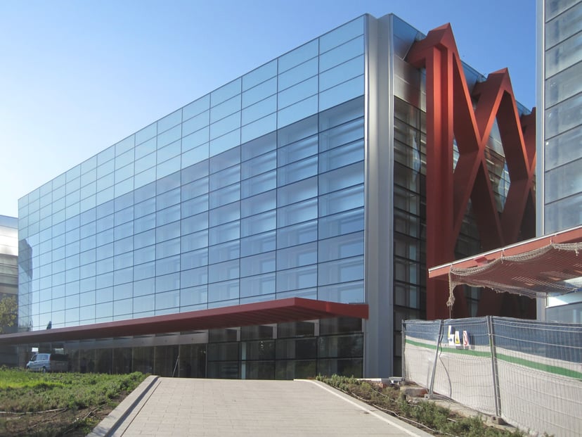 Vista general de l'edifici del Museu de l'Evolució Humana (MEH) a Burgos, lloc on es conserven restes i reproduccions d'homínids.