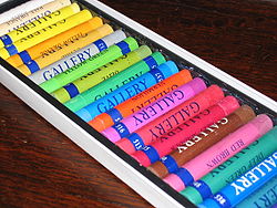 Pastels de diversos colors que il·lustren els colors pastel, tons suaus i pàl·lids.