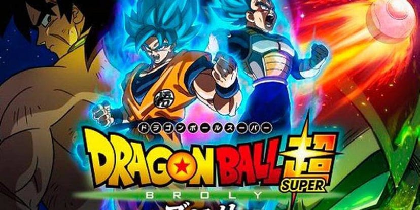 Beerus, el Déu de la Destrucció, i en Goku transformant-se en Superguerrer Blau.