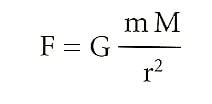 Aquesta és la fórmula de la llei de la gravetat de Newton. Ens ajuda a saber com funciona la força entre dos objectes.